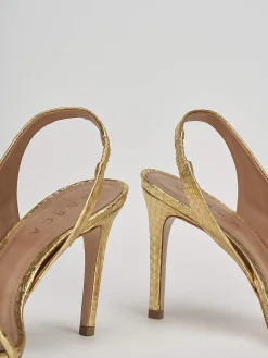 Sandali tacco 9cm pelle oro