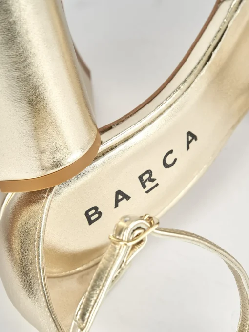 Sandali tacco 10cm pelle oro