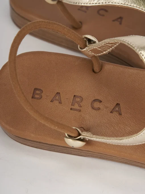 Sandali tacco 1cm pelle oro