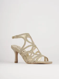 Sandali tacco 6cm pelle oro
