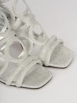 Sandali tacco 6cm pelle oro