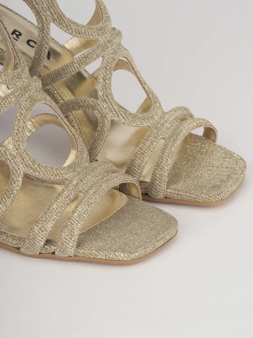 Sandali tacco 6cm pelle oro