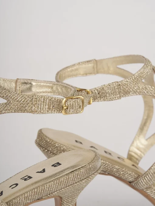 Sandali tacco 6cm pelle oro