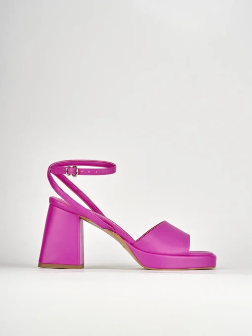 Sandali tacco 7cm pelle rosa