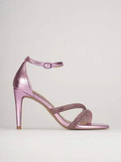 Sandali tacco 8cm pelle rosa
