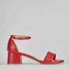 Sandali tacco 5cm pelle rosso