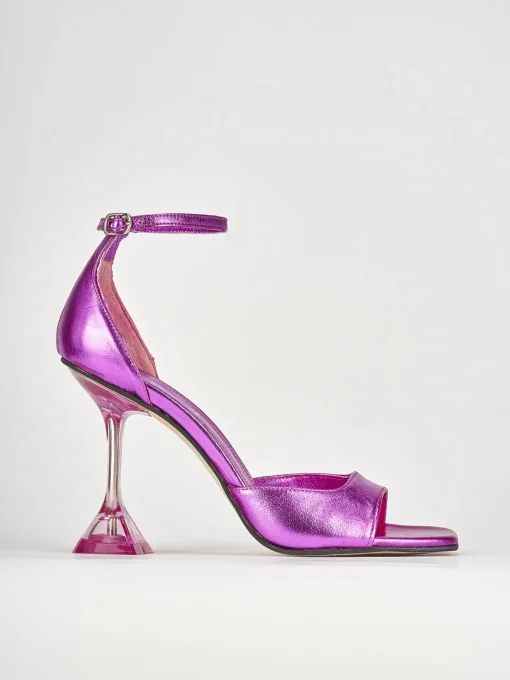 Sandali tacco 8cm pelle rosa