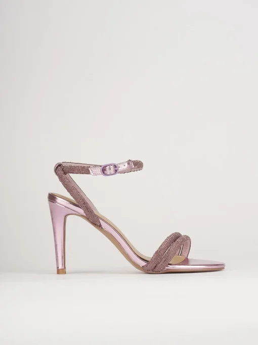Sandali tacco 9cm pelle rosa