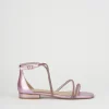 Sandali tacco 1cm pelle rosa