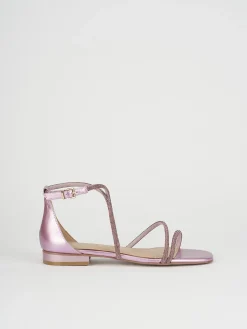 Sandali tacco 1cm pelle rosa