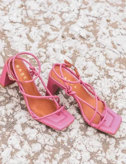 Sandali tacco 8cm pelle rosa