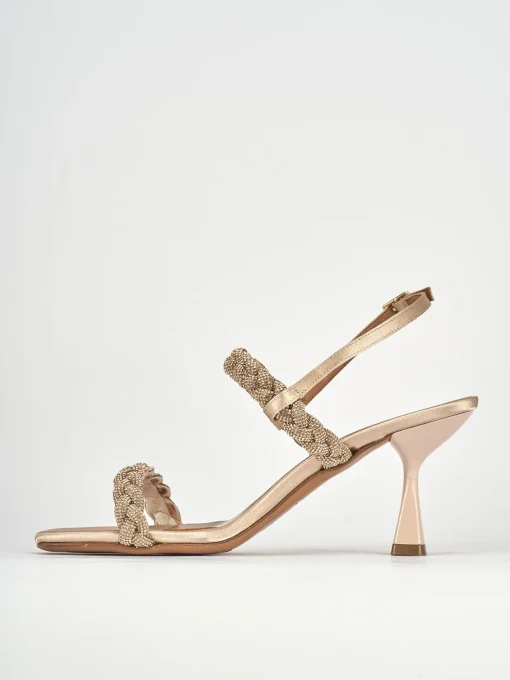 Sandali tacco 7cm pelle rosa