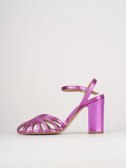 Sandali tacco 7cm pelle rosa