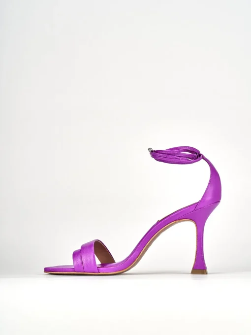 Sandali tacco 9cm pelle rosa