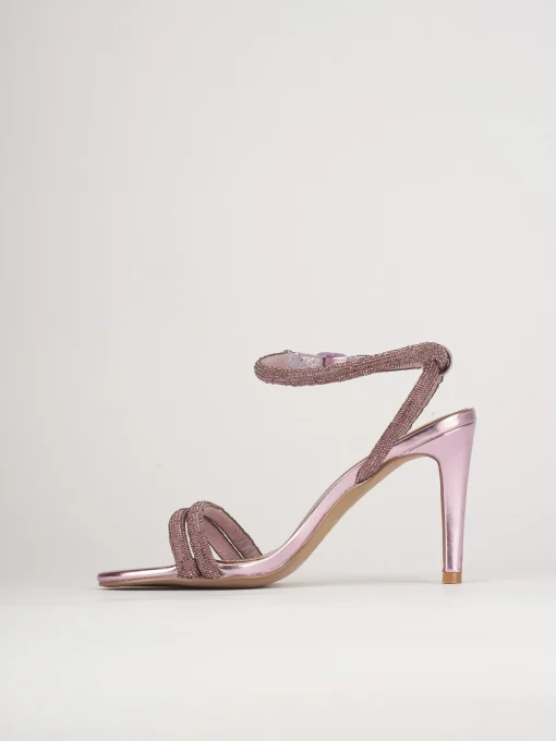 Sandali tacco 9cm pelle rosa