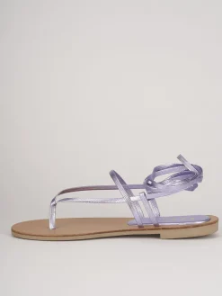 Sandali tacco 1cm pelle rosa