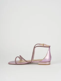 Sandali tacco 1cm pelle rosa
