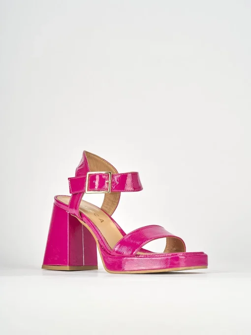 Sandali tacco 8cm pelle rosa