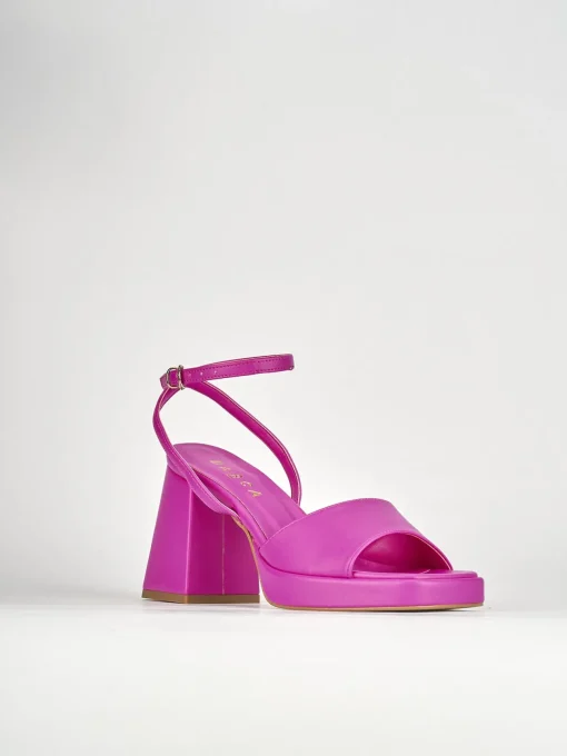 Sandali tacco 7cm pelle rosa