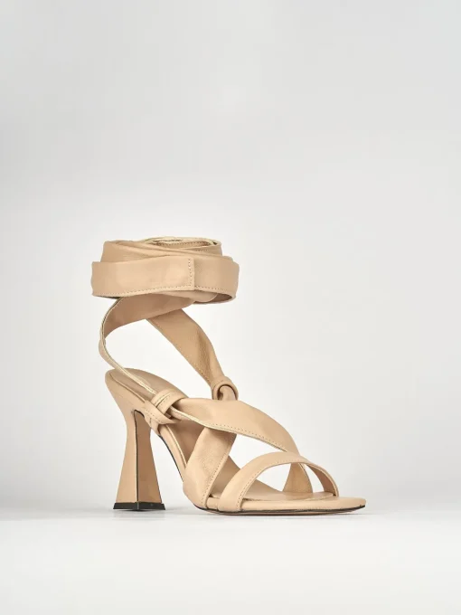 Sandali tacco 9cm pelle rosa