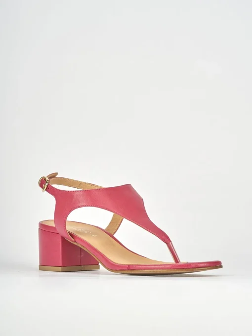 Sandali tacco 5cm pelle rosa