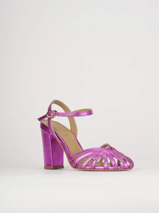Sandali tacco 7cm pelle rosa