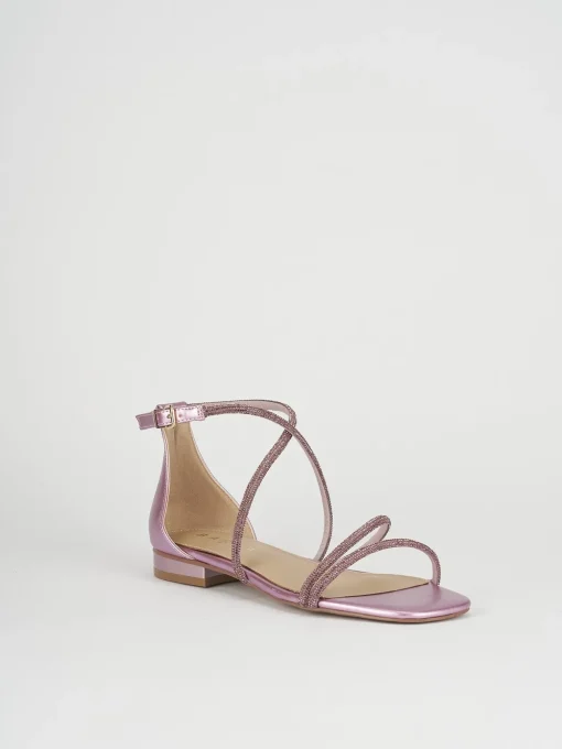Sandali tacco 1cm pelle rosa