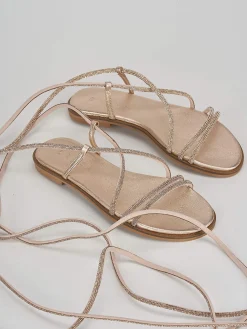 Sandali tacco 1cm pelle rosa
