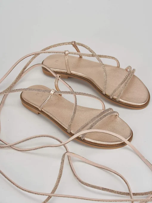 Sandali tacco 1cm pelle rosa