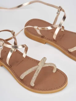 Sandali tacco 1cm pelle rosa