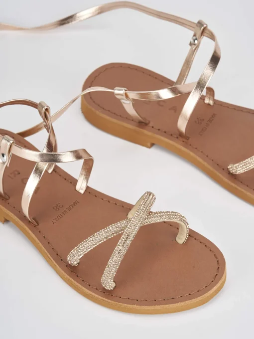 Sandali tacco 1cm pelle rosa