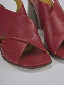 Sandali tacco 6cm pelle rosso