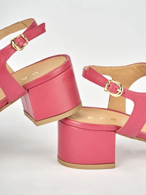 Sandali tacco 5cm pelle rosa