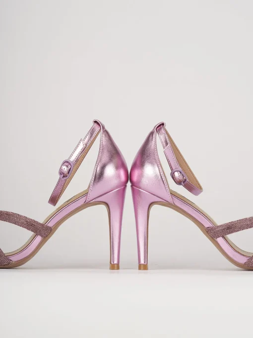 Sandali tacco 8cm pelle rosa