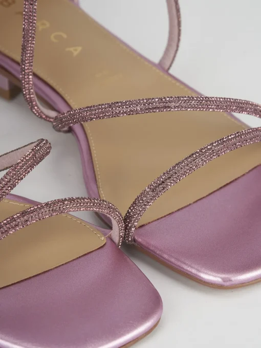 Sandali tacco 1cm pelle rosa