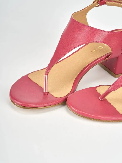 Sandali tacco 5cm pelle rosa