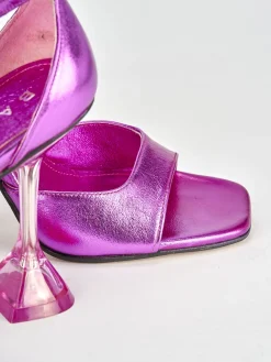 Sandali tacco 8cm pelle rosa