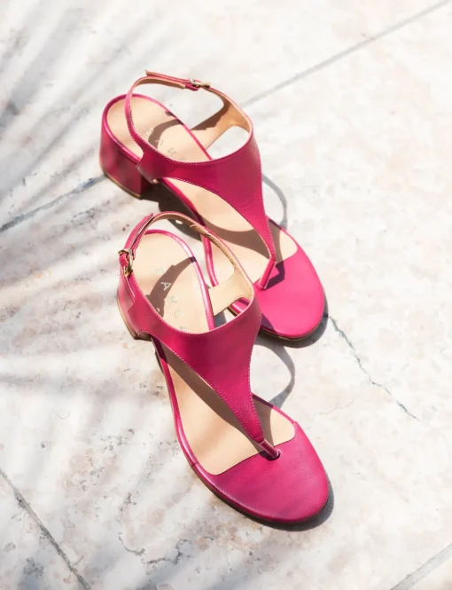 Sandali tacco 5cm pelle rosa
