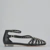 Sandali tacco 2cm pelle sostenib nero