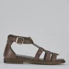 Sandali tacco 1cm pelle testa