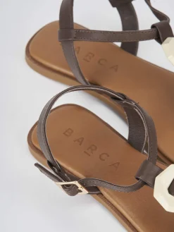 Sandali tacco 1cm pelle testa