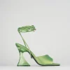 Sandali tacco 8cm pelle verde