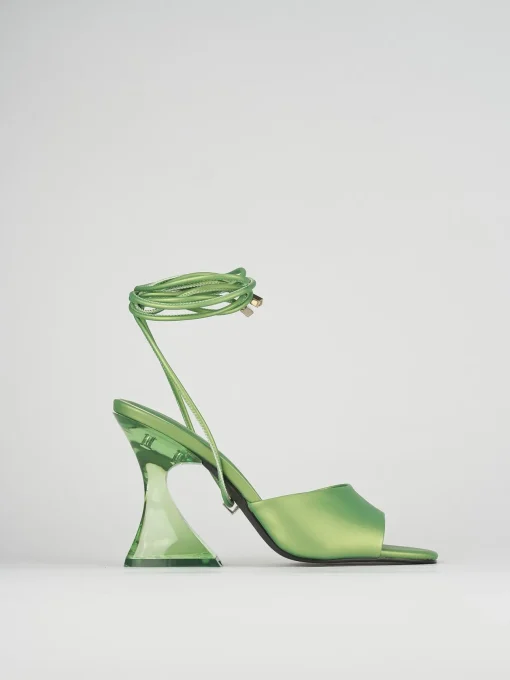 Sandali tacco 8cm pelle verde