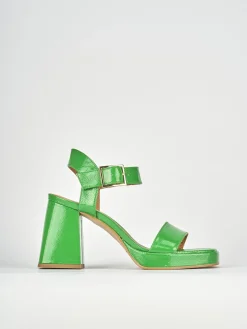 Sandali tacco 8cm pelle verde