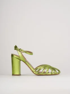 Sandali tacco 7cm pelle verde