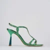 Sandali tacco 9cm pelle verde