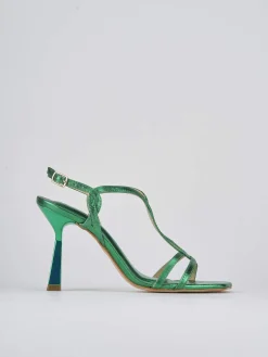 Sandali tacco 9cm pelle verde