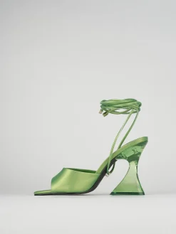 Sandali tacco 8cm pelle verde