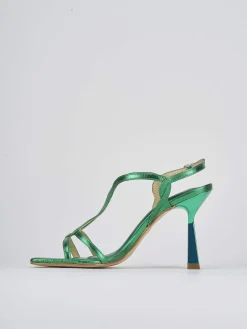 Sandali tacco 9cm pelle verde