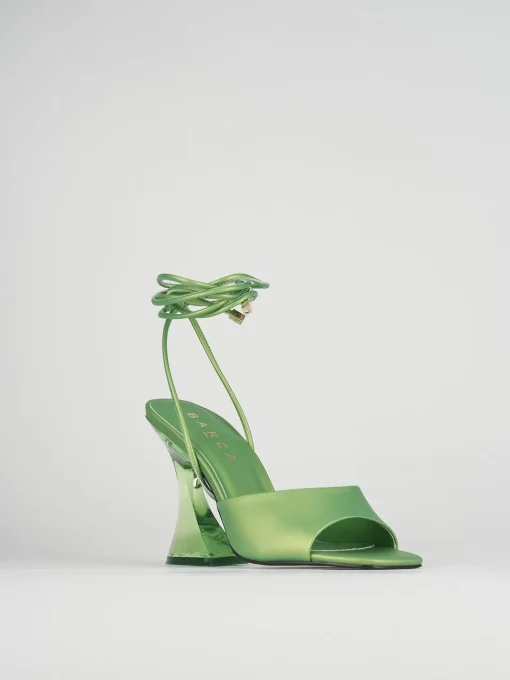 Sandali tacco 8cm pelle verde